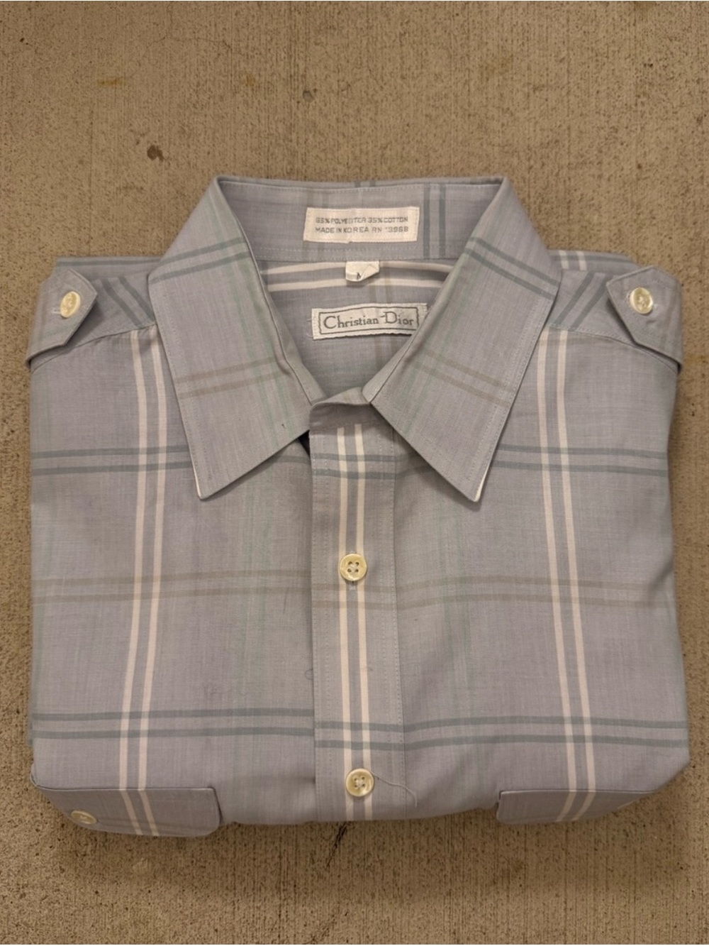 Dior Light Blue and White Plaid Button-Down Shirt